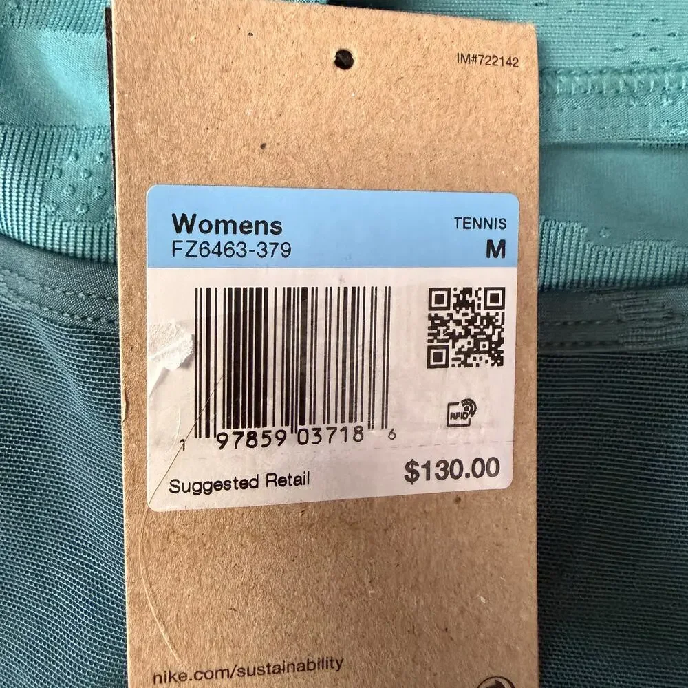 Nike Court Slam Dri-FIT Tight Fit Tennis Dress Women's Sz Medium Teal FZ6463-379